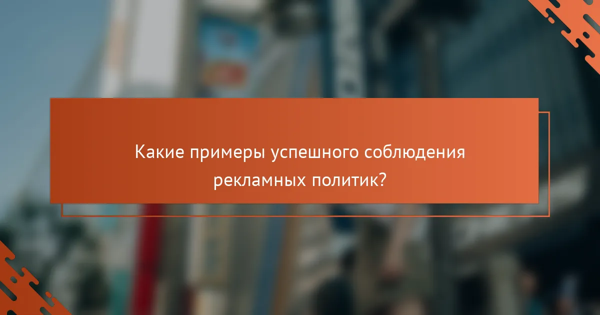 Какие примеры успешного соблюдения рекламных политик?