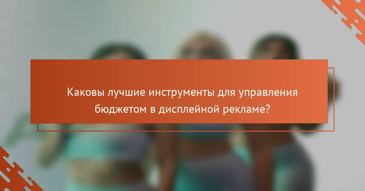 Каковы лучшие инструменты для управления бюджетом в дисплейной рекламе?